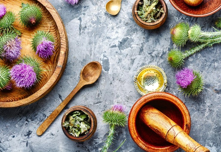 Herbs on a table